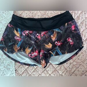 lululemon athletica Black Floral Athletic Shorts